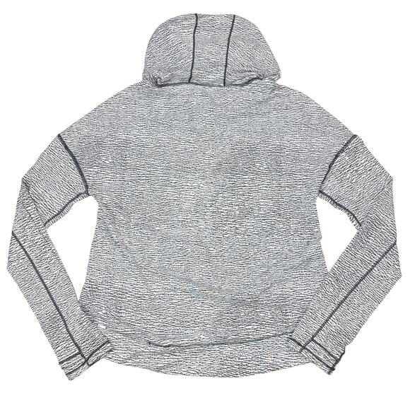 LULULEMON Squad Goals Hoodie Size 4 Sheer Luon Pebble Jacquard V1 White Black - Picture 6 of 8
